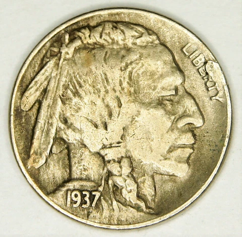 1937 D Buffalo Head Nickel - FULL HORN Cover