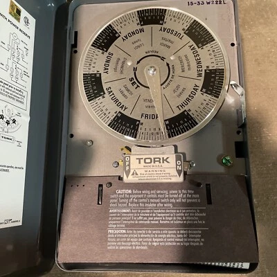 (C) Tork W222L 7 Day Reserve Power Time Switch 40A 208-277VAC DPDT Enclosure⚡️ - Image 1 of 4