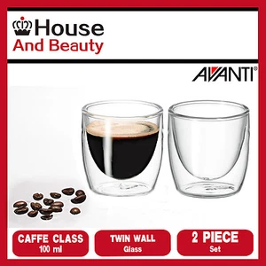 New AVANTI Caffe Twin Wall Glass Set 100ml - Set of Two Free Post AU Stock - Bild 1 von 3
