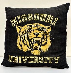 Vintage Missouri University Kissen selten Cord schwarz und gelb - Bild 1 von 5