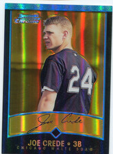 2001 Bowman Chrome Gold Refractors White Sox Baseball Card #275 Joe Crede /99