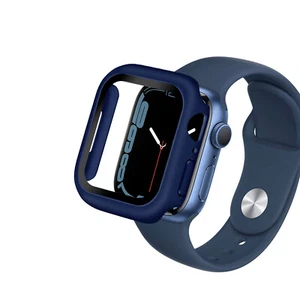Coque Apple Watch Serie 7 (45mm) Rigide Finition Soft-touch Enkay bleu - Zdjęcie 1 z 6