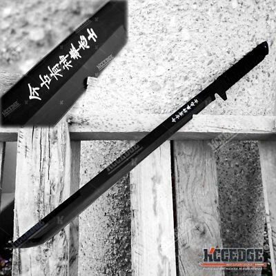 28" TANTO NINJA ASSASSIN FULL TANG MACHETE SWORD BLACK TACTICAL SURVIVAL BLADE - Image 1 of 4