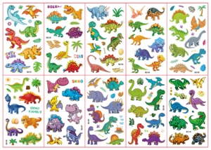 10 x Kinder Dinosaurier Temporäre Wasserdichte Tattoos Aufkleber Abnehmbar US (B2) - Bild 1 von 1