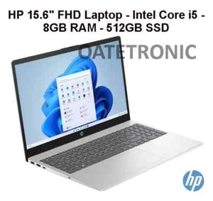 HP 15.6" FHD Laptop Intel Core i5-8GB RAM-512GB SSD-Silver-Brand New-25 - Picture 1 of 10