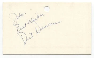 Dick Donovan Signed 3x5 Index Card Baseball Autographed Boston Braves - Image 1 of 2