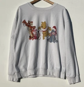 Disney Winnie the Pooh Sweatshirt Kids XL 15-17 Holiday Lights Tigger Piglet Fun - Picture 1 of 4