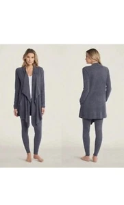 Cardigan Barefoot Dreams donna S/M blu bambù chic maglia leggera maglione aperto davanti - Foto 1 di 8