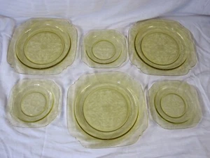 Vintage Federal Glass Madrid Amber Depression Glass Dinner Plate - 6 Piece - Picture 1 of 8