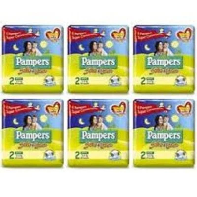 126 Pannolini PAMPERS SOLE E LUNA Pannolini Bambini taglia 2 Mini 3-6 kg NUOVI - Immagine 1 di 4
