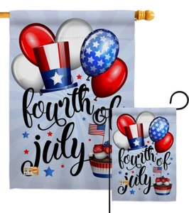 Celebrate Fourth Of July Balloon US Red Uncle Sam Hat Garden House Yard Flag - Picture 1 of 13