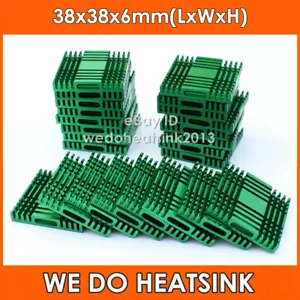 WE DO HEATSINK 5pcs DIY 38x38x6mm Cooling Radiator Green Aluminum Heatsink - Picture 1 of 7