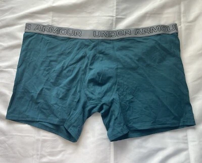 Under Armour 男式棉质充电 6 英寸平角裤 5XL 绿松石 — 第 1/4 张图片