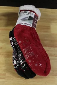 Calcetines de cabina para mujer Muk Luks-2 pares-rojo/negro-L/XL (8-10)-NUEVOS CON ETIQUETAS-2900724 - Imagen 1 de 4