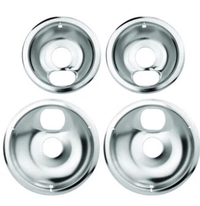 New! Innov8 4 piece Home Drip Pan Set Chrome 2-6" & 2-8" - Picture 1 of 3