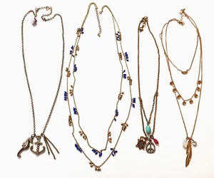 Chain necklaces. Sea horse, anchor, blue stone bead and more. Vintage + - Picture 1 of 15
