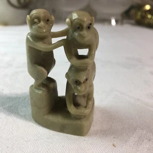 Chinese Carved Hard Stone Monkeys figurine - Picture 1 of 7
