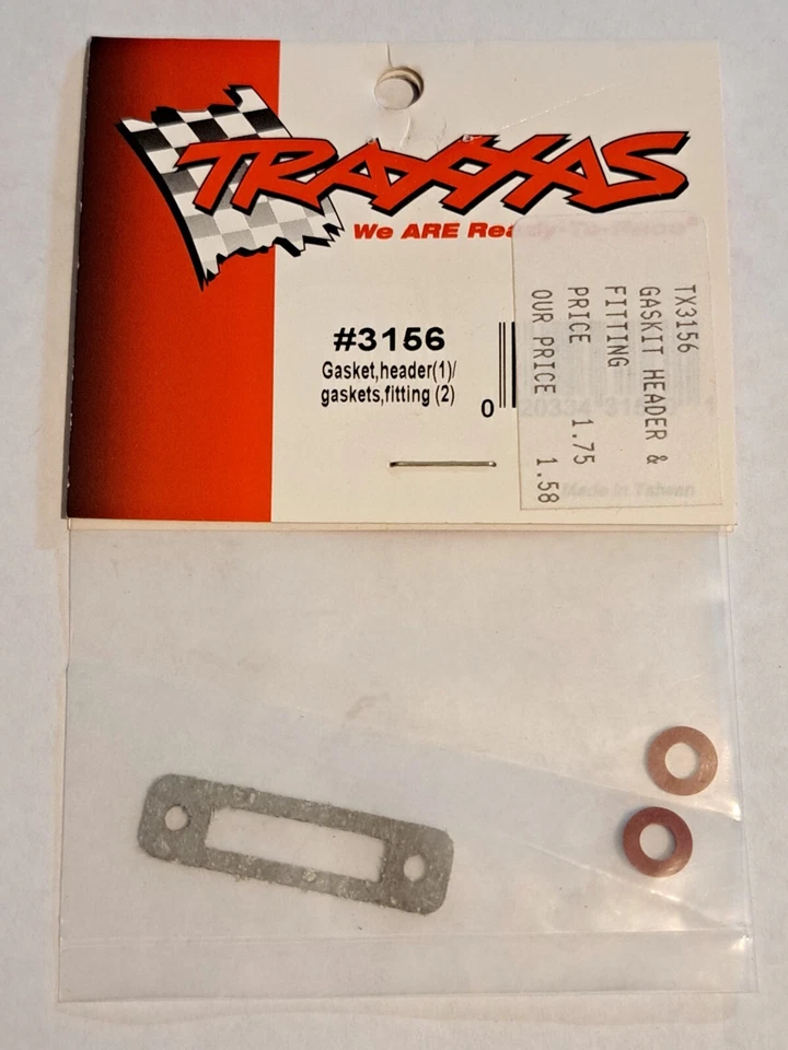 Original TRAXXAS RC Truck Car Part #3156 Header Gasket Kit 3pc New Old Stock - Image 1 of 1
