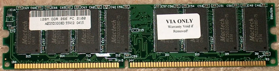 RAM 128MB DDR PC-2100 Random Access Memory, *Untested* - Image 1 of 1