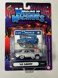 Muscle Machines DieCast 1:64 Chrome Silver Plymouth '63 Savoy #GS02-07 - Picture 1 of 2