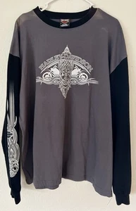 Vintage 90s Y2K Harley Davidson Tribal Faded Long Sleeve Shirt Biker XL - Picture 1 of 18