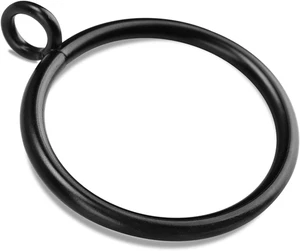 40 Stück schwarze Gardinenringe mit Ösen für bis zu 1,0 Zoll Gardinenstange (Bla - Bild 1 von 12