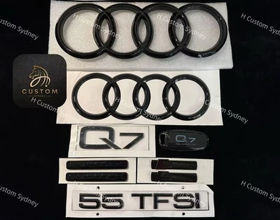 Paquete de insignias Q7 todo negro para Audi Q7 55TFSI edición nocturna exclusiva Foto 1 de 4