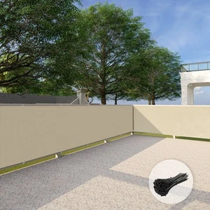 2.5ft Tall Beige Balcony Deck Privacy Screen Mesh Shade Cover Cloth for Outdoor - Picture 1 of 10