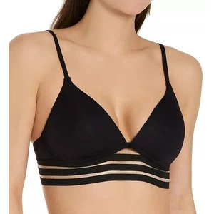 Vince Camuto Coast Line Mesh Banded Bikini Oberteil Gr. XS Schwarz Neu V70671 - Bild 1 von 5