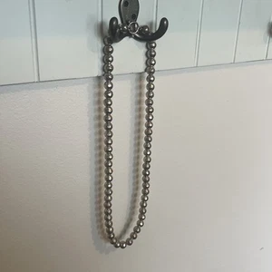 "Collar de cadena de cuentas martilladas hecho a mano de plata de ley 925 vintage de 20"" 96 g" - Imagen 1 de 6