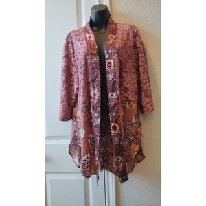 Precioso Cárdigan Kimono Vintage Ivu Jane Multicolor Floral Frente Abierto Talla XS - Imagen 1 de 12