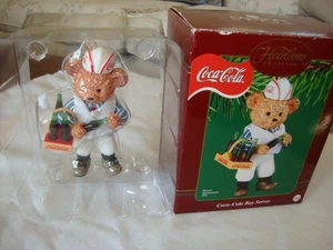 Vintage Carlton Cards “Coca Cola Boy Server” Ornament in box - Picture 1 of 2