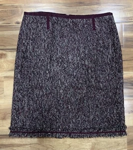Talbots Tweed Rock gerade & Bleistift Damen 14 lila gefüttert Wollmischung - Bild 1 von 3