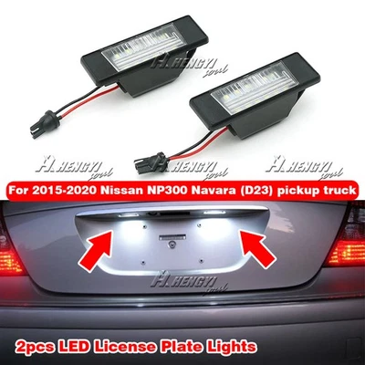 2x LED License Plate Lights Lamps For 15-20 Nissan NP300 Navara D23 pickup truck - Image 1 of 4