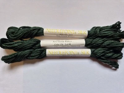 3x NEEDLEPOINT SILK NPS Embroidery Thread  - 156 Sea Green Range - Image 1 of 2