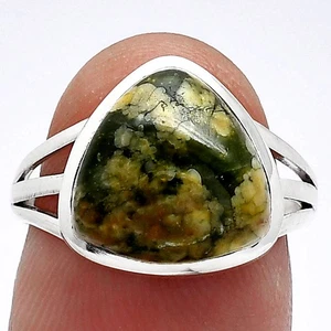 Natural Rhyolite - Rainforest Jasper 925 Sterling Silver Ring s.7 Jewelry R-1006 - Picture 1 of 5