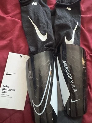 Nike Mercurial Lite Shin Guards, Fa22 Protection, Black, Large - Image 1 of 3