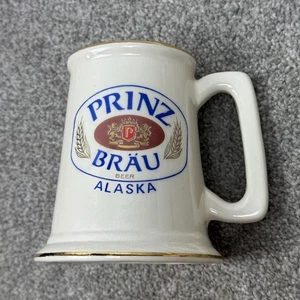 Deutscher Prinz Brau Pilsener Keramiktasse cremefarben 5,25" hoch - Bild 1 von 6
