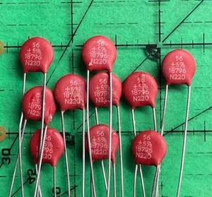 Capacitors Ceramic Leaded CDR560J500V Erie 56pf 500v 5% N220 Stable Disc 10pcs - Picture 1 of 1