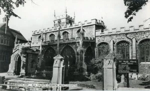 REAL PHOTO POSTCARD OF ALL SAINTS CHURCH, HUNTINGDON, HUNTINGDONSHIRE BY FRITH - Foto 1 di 2
