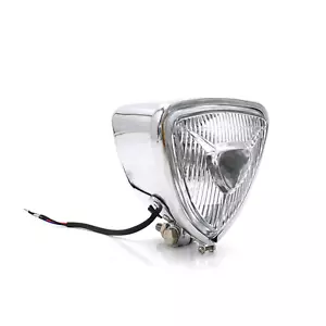 Chrome clear lens motorcycle headlight bobber chopper cafe racer custom projects - Picture 1 of 3