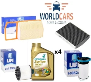 KIT TAGLIANDO FIAT 500 X 1.3 MJT EURO 6 4 FILTRI ORIGINALI E 4 LT PETRONAS 0W30 - Foto 1 di 1
