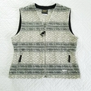 Gilet Helly Hansen grigio fantasia misto lana pile zip intera donna medio USA - Foto 1 di 6