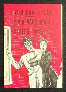 Pan Am American Panagra Airline South America Sales Brochure Pamphlet Map 40s 50 - Picture 1 of 5