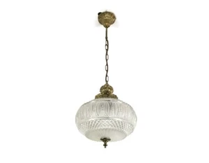 Messing Klar Kunst Glas Pendelleuchte Decken Leuchte Vintage 1 Leuchte Kronleuchter Hallwa - Bild 1 von 8
