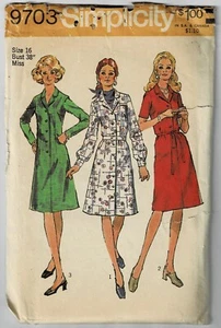 Simplicity 9703 Misses Kleid Größe 16 UNGESCHNITTEN SEHR GUTER ZUSTAND - Bild 1 von 1