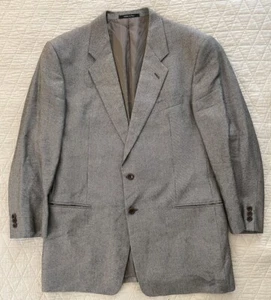 ARMANI COLLEZIONI Made in Italy Silk & Wool Hopsack Notch Lapel Jacket Size 44 R - Picture 1 of 8