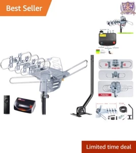 Outdoor TV Antenna 150 Mile Range UHF/VHF 360° Remote Dual Outputs 4K Ready - Picture 1 of 10