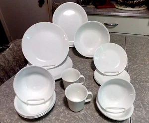 CORELLE by CORNING 19 PC. DINNERWARE SET in the CONTEMPORARY "WINTER FROST" - Picture 1 of 9