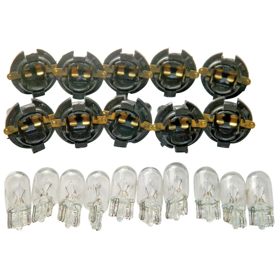 5/8" Dash Bulb Sockets #194 Bulbs Qty-10 Sockets & 10 Bulbs For Mopar #1565CCA - Image 1 of 3